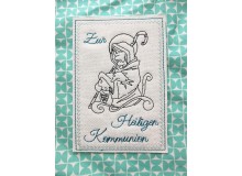 Stickdatei ITH - Postkarte Jesus Schaf Kommunion